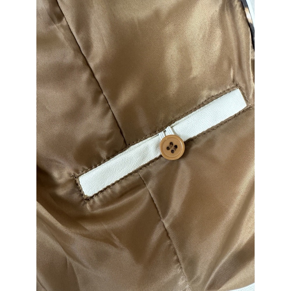 Wilson's Leather Short Jacket Women Cream/White Moto Classic Rare M - Picture 9 of 11